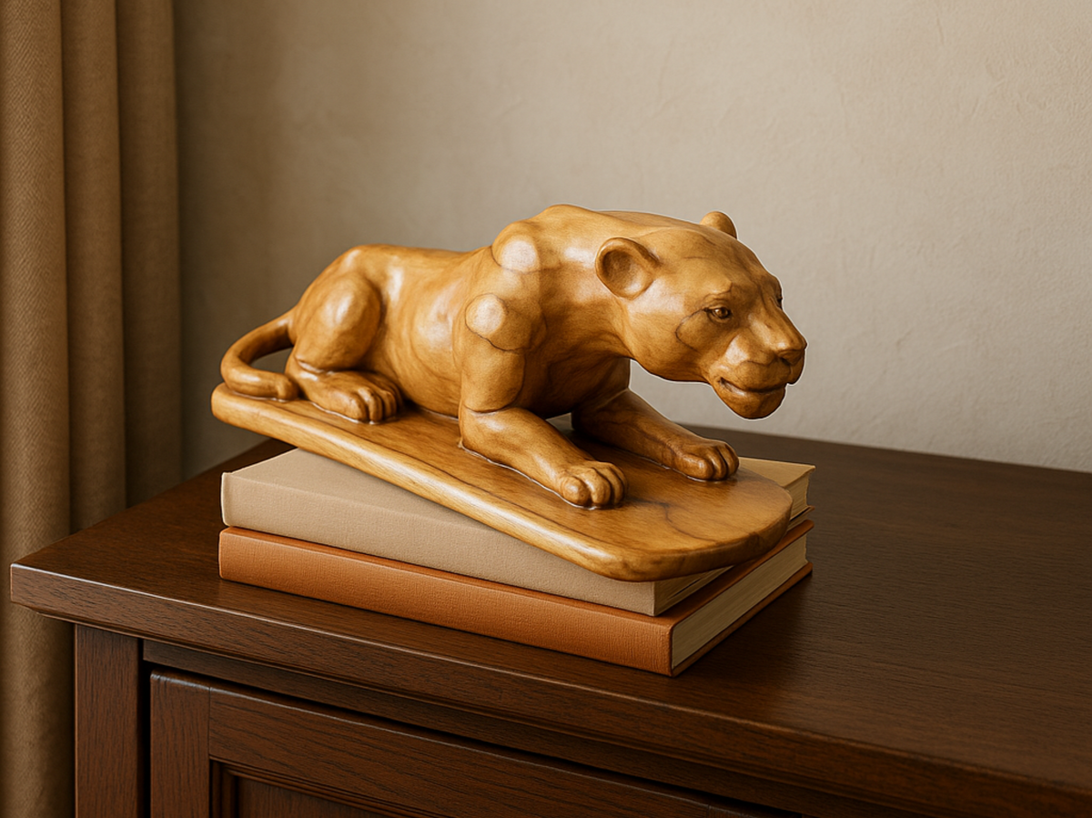 ๐
 Handcrafted Wooden Tiger Sculpture