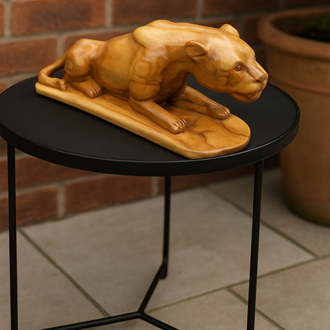 ๐
 Handcrafted Wooden Tiger Sculpture
