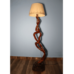 🌿 Handmade Wooden Floor Lamp – Natural & Elegant Home Décor Lighting
