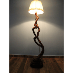 🌿 Handmade Wooden Floor Lamp – Natural & Elegant Home Décor Lighting