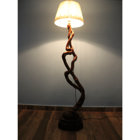 🌿 Handmade Wooden Floor Lamp – Natural & Elegant Home Décor Lighting
