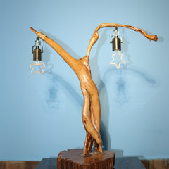 🌟 Dazzle Wood Handcrafted Wooden Table Lamp – Rustic Elegance for Your Space