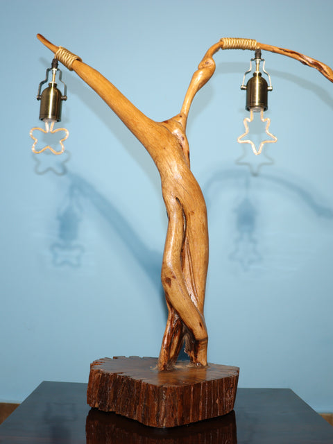 🌟 Dazzle Wood Handcrafted Wooden Table Lamp – Rustic Elegance for Your Space