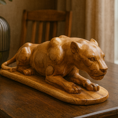🐅 Handcrafted Wooden Tiger Sculpture