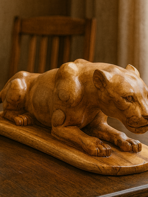 🐅 Handcrafted Wooden Tiger Sculpture
